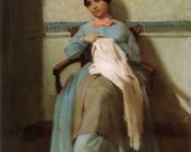 莱昂尼·布格罗的肖像 - 威廉·阿道夫·布格罗